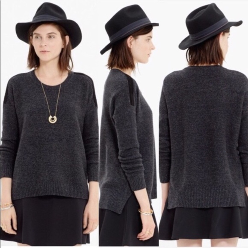 Madewell tuxedo texturework sweater gray